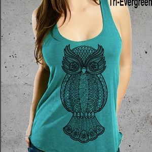 Owl Tribal Shirt American Apparel Tank Top
